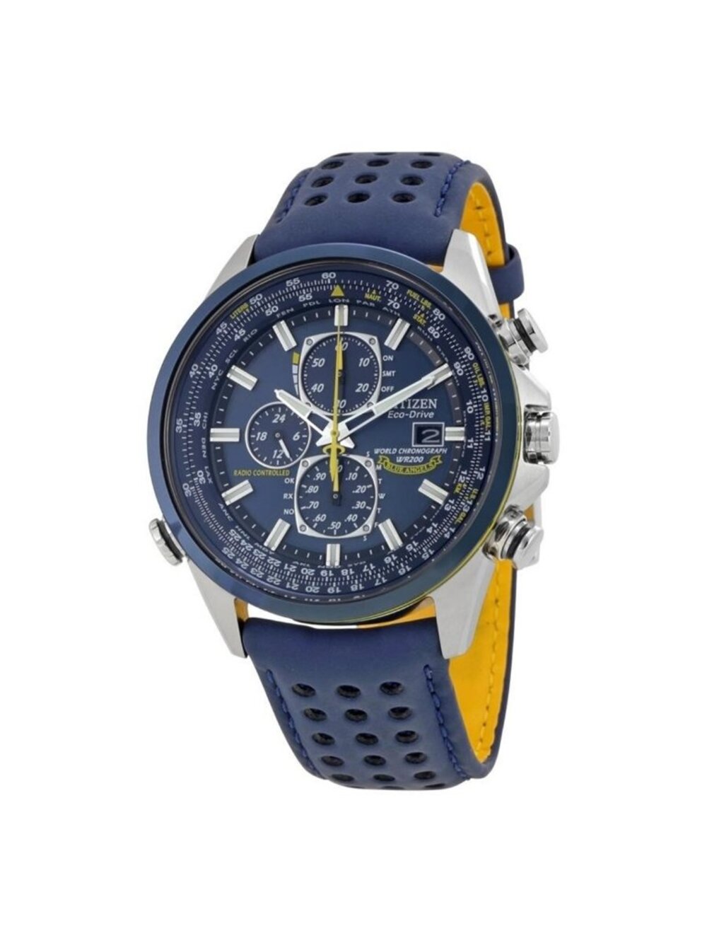 NWT Citizen Eco Drive Blue Angels World Chronograph Men's Watch